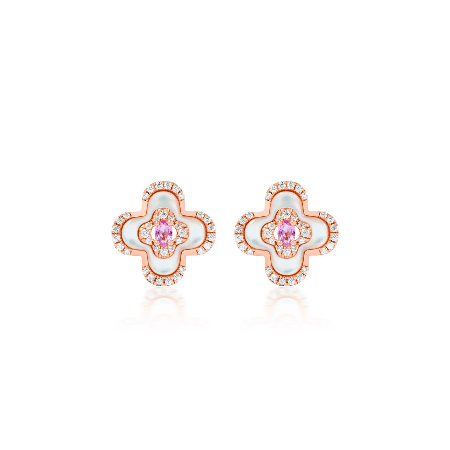 Plumeria Earrings Rose