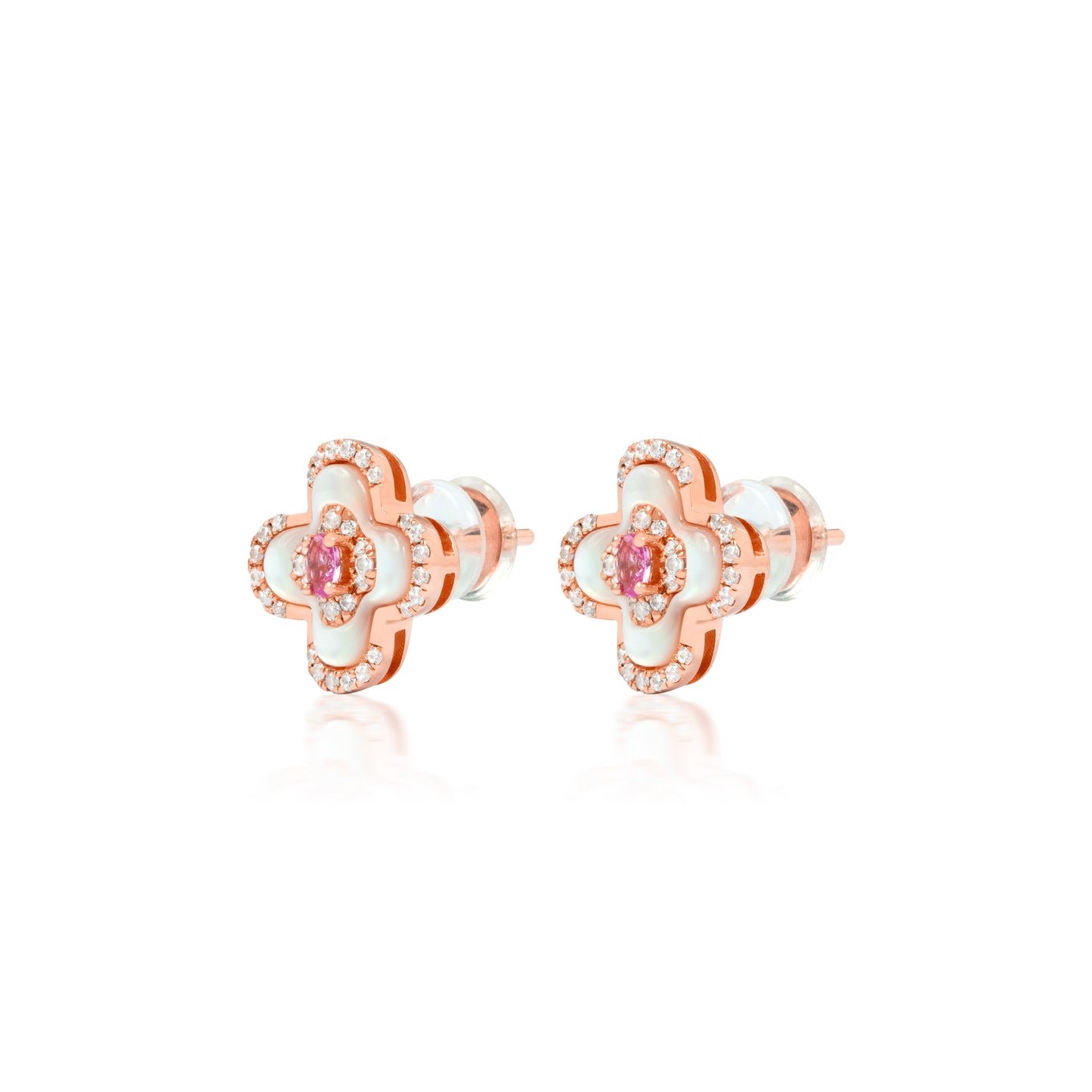 Plumeria Earrings Rose