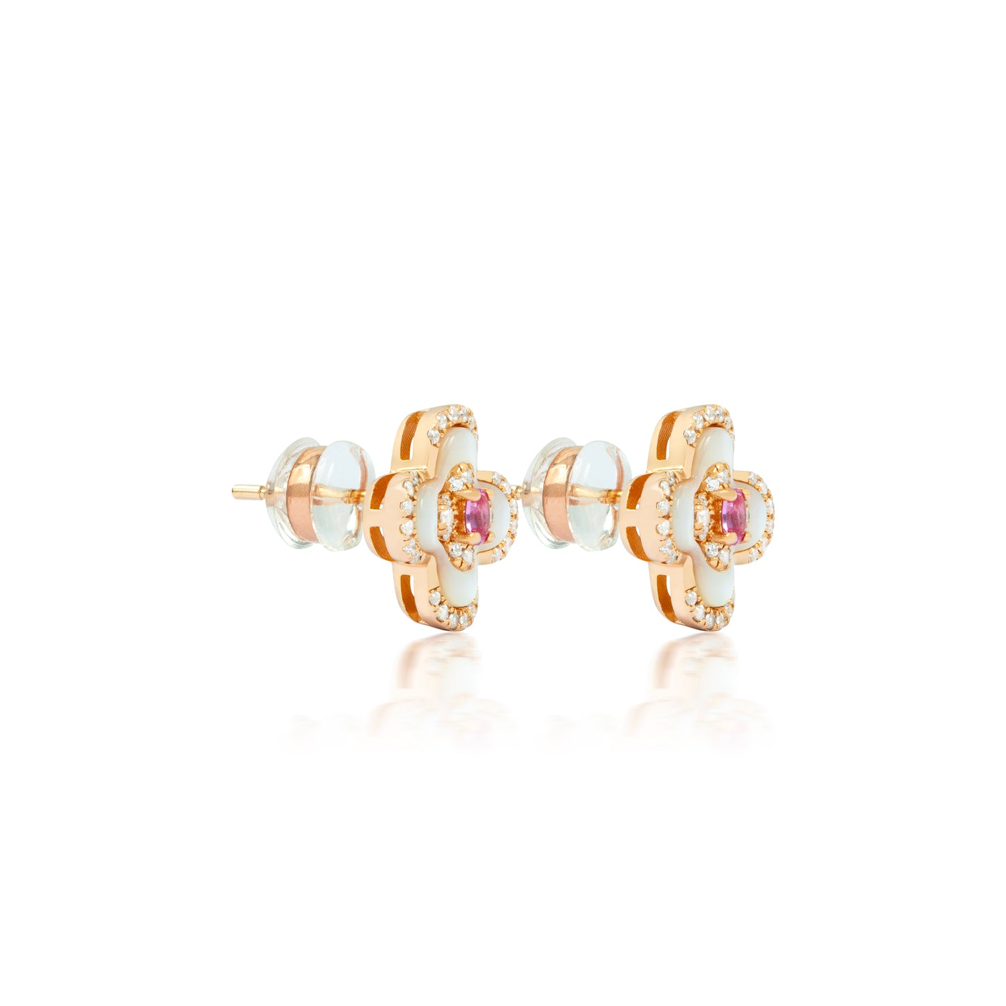 Plumeria Earrings Rose
