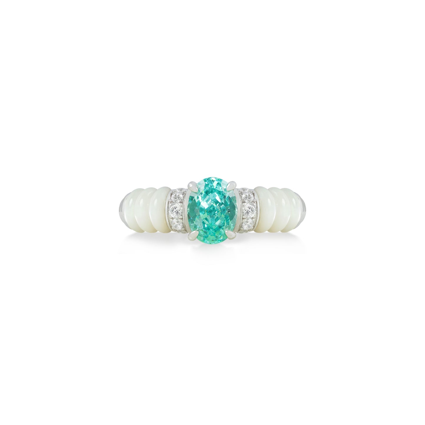Plumeria Ring Aqua