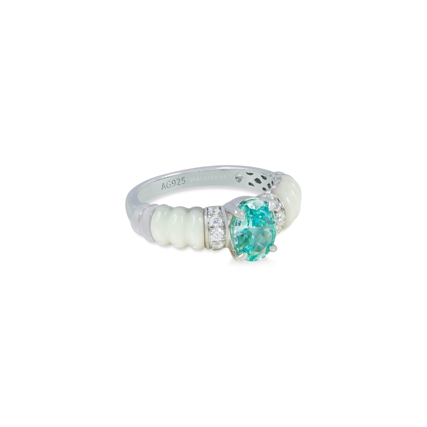 Plumeria Ring Aqua