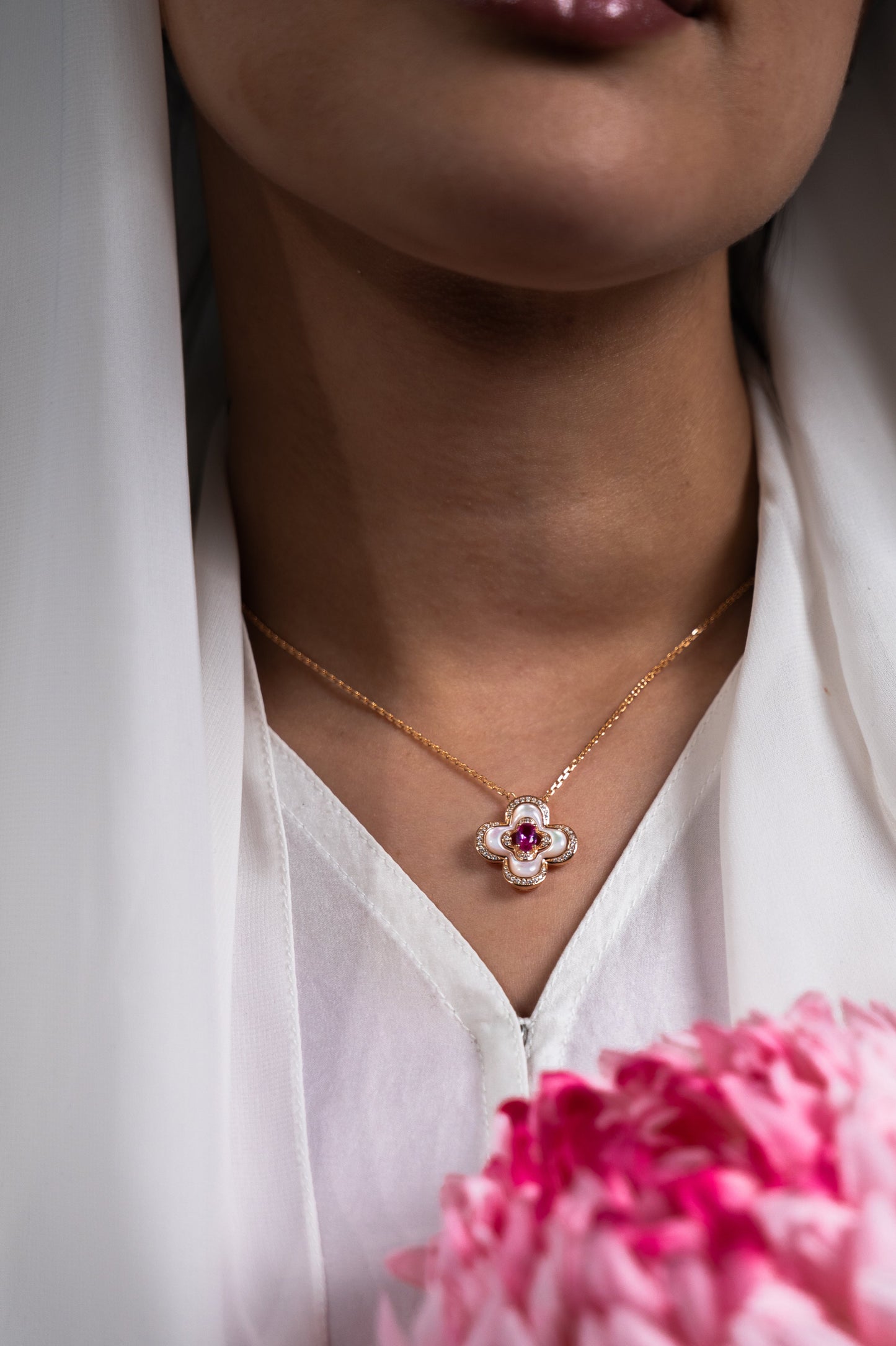Plumeria Pendant Rose