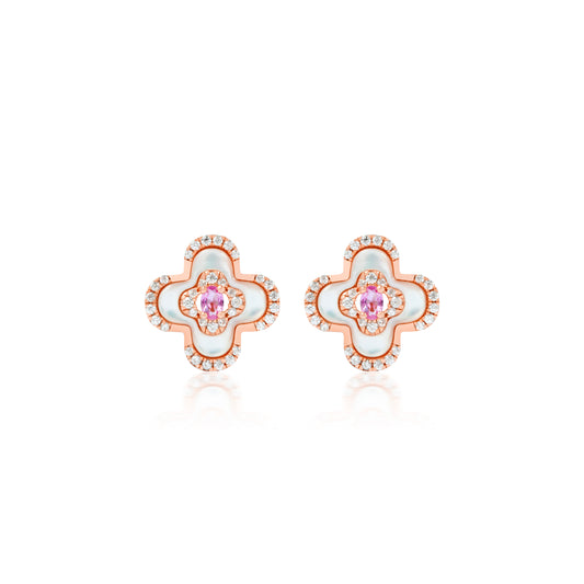 Plumeria Earrings Rose