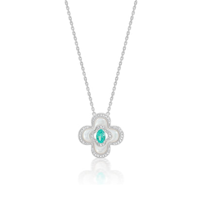 Plumeria Pendant Aqua