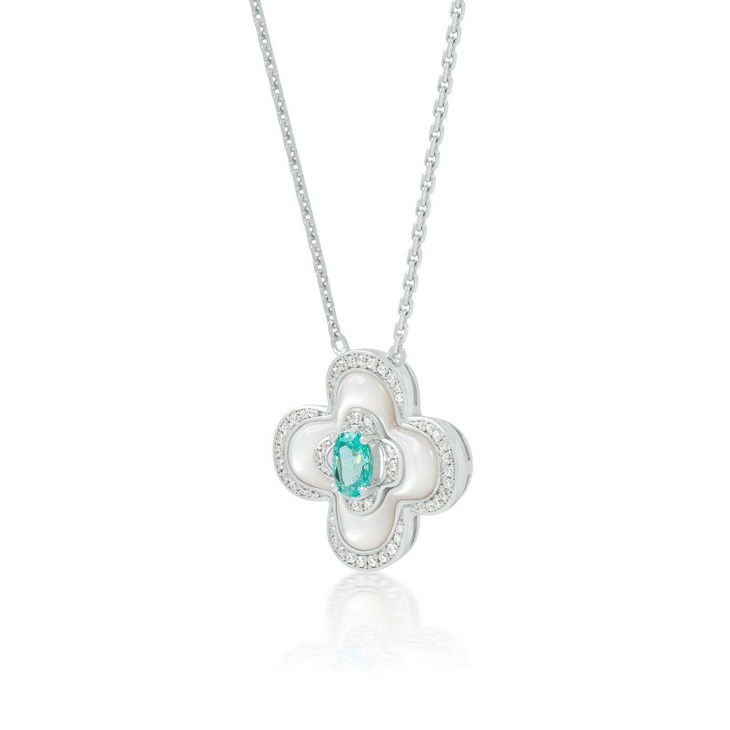 Plumeria Pendant Aqua
