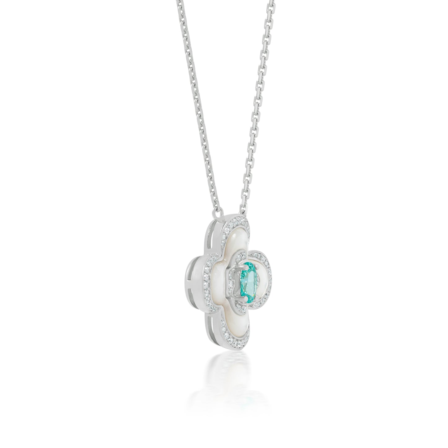 Plumeria Pendant Aqua