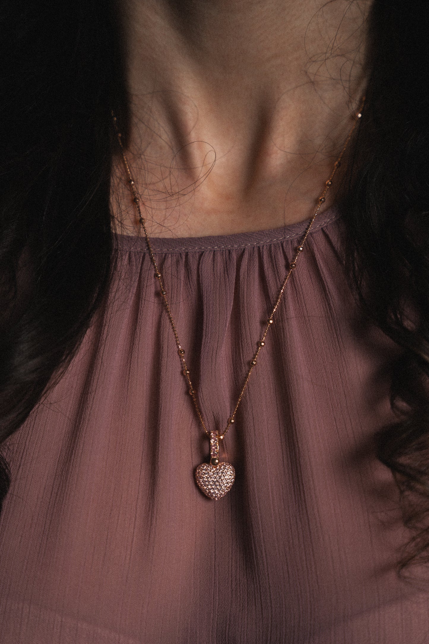 Amore Heart Pendant in rose