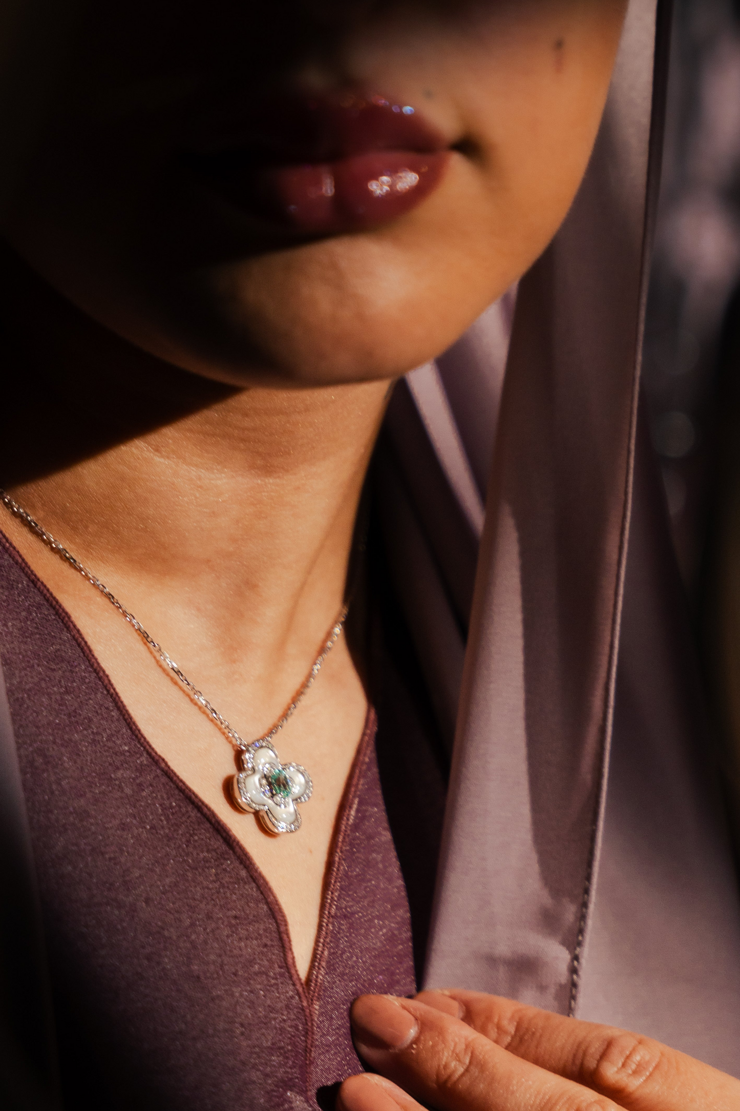 Plumeria Pendant Aqua